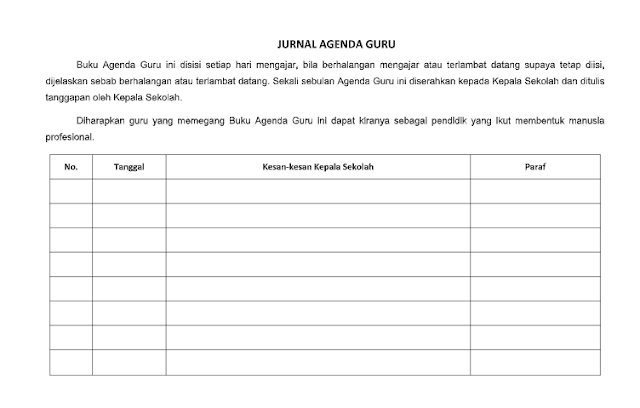 Detail Format Buku Harian Nomer 23