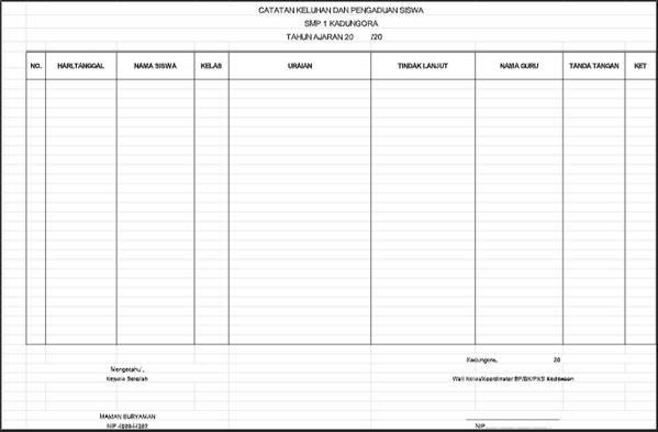 Detail Format Buku Harian Nomer 35