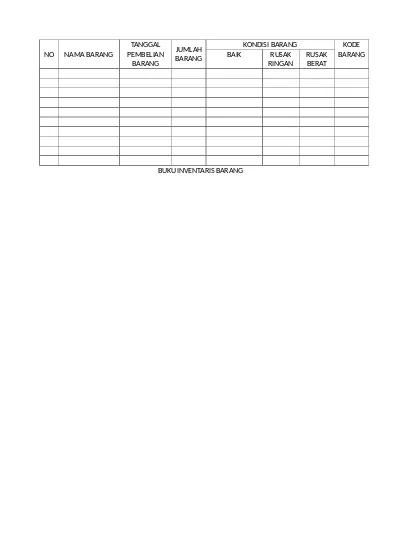 Detail Format Buku Inventaris Barang Nomer 23