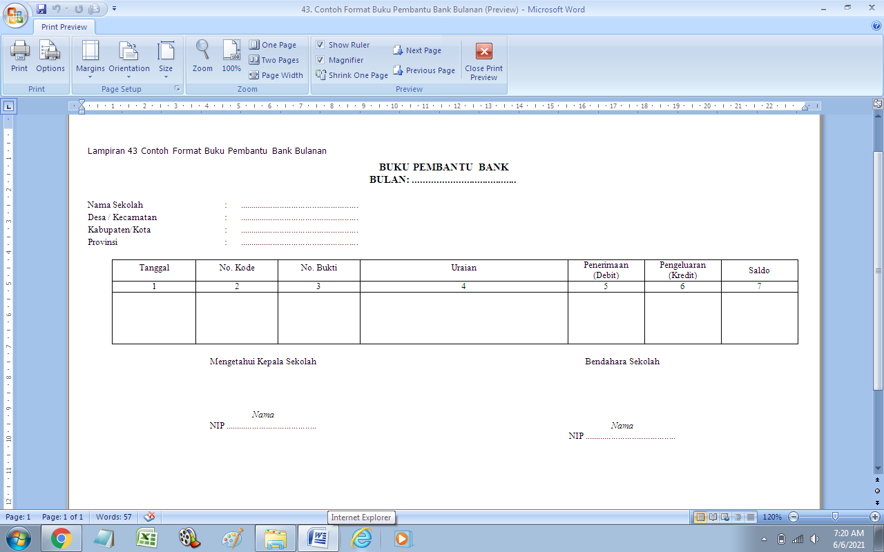 Detail Format Buku Kas Nomer 32