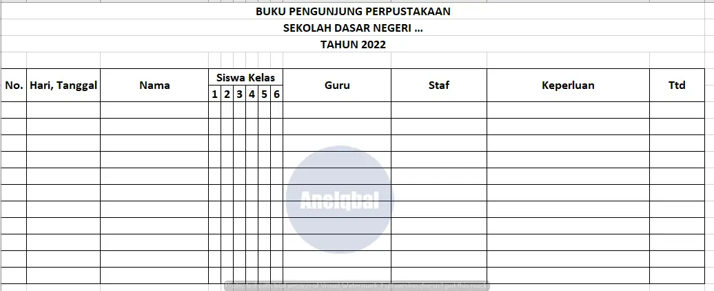 Detail Format Buku Kunjungan Perpustakaan Nomer 15