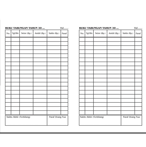 Detail Format Buku Tabungan Anak Tk Nomer 34