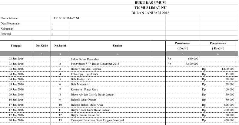 Detail Format Buku Tabungan Anak Tk Nomer 39