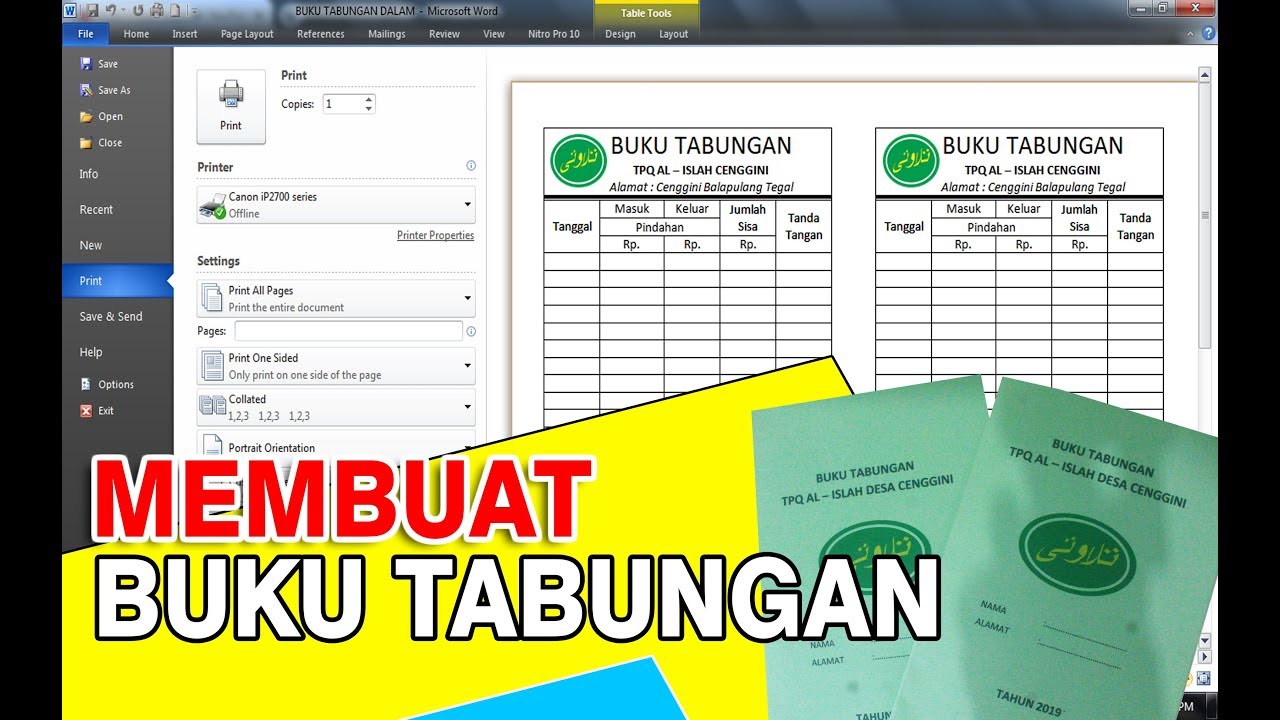 Detail Format Buku Tabungan Bank Nomer 22