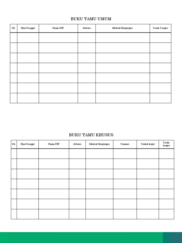 Detail Format Buku Tamu Nomer 22