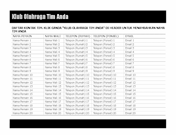 Detail Format Buku Telepon Nomer 2