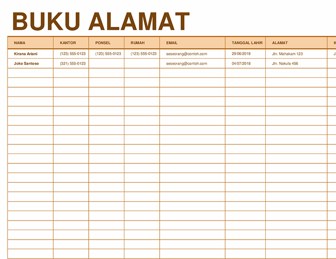 Detail Format Buku Telepon Nomer 3