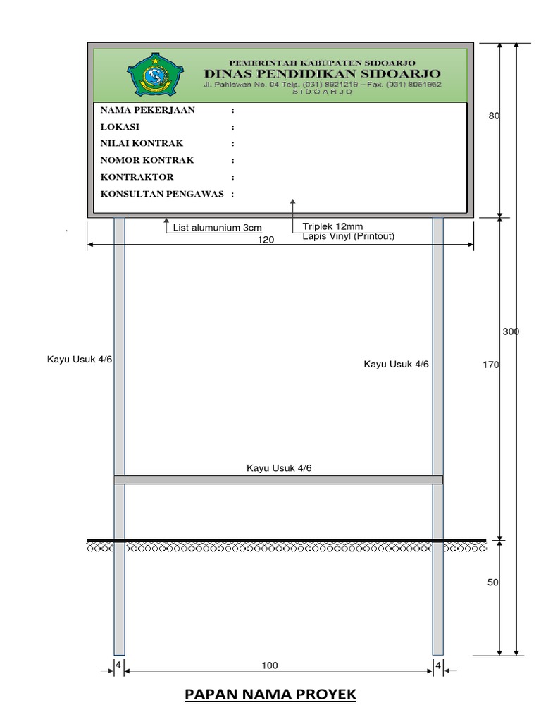 Detail Format Papan Nama Proyek Nomer 11