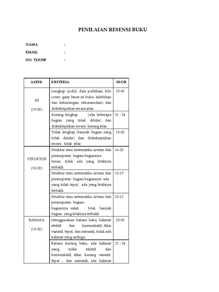 Detail Format Review Buku Nomer 5