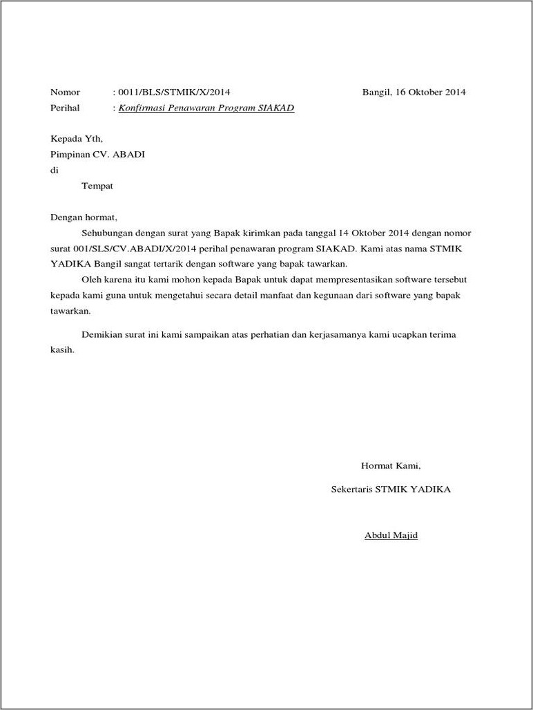 Detail Format Surat Bahasa Inggris Nomer 12