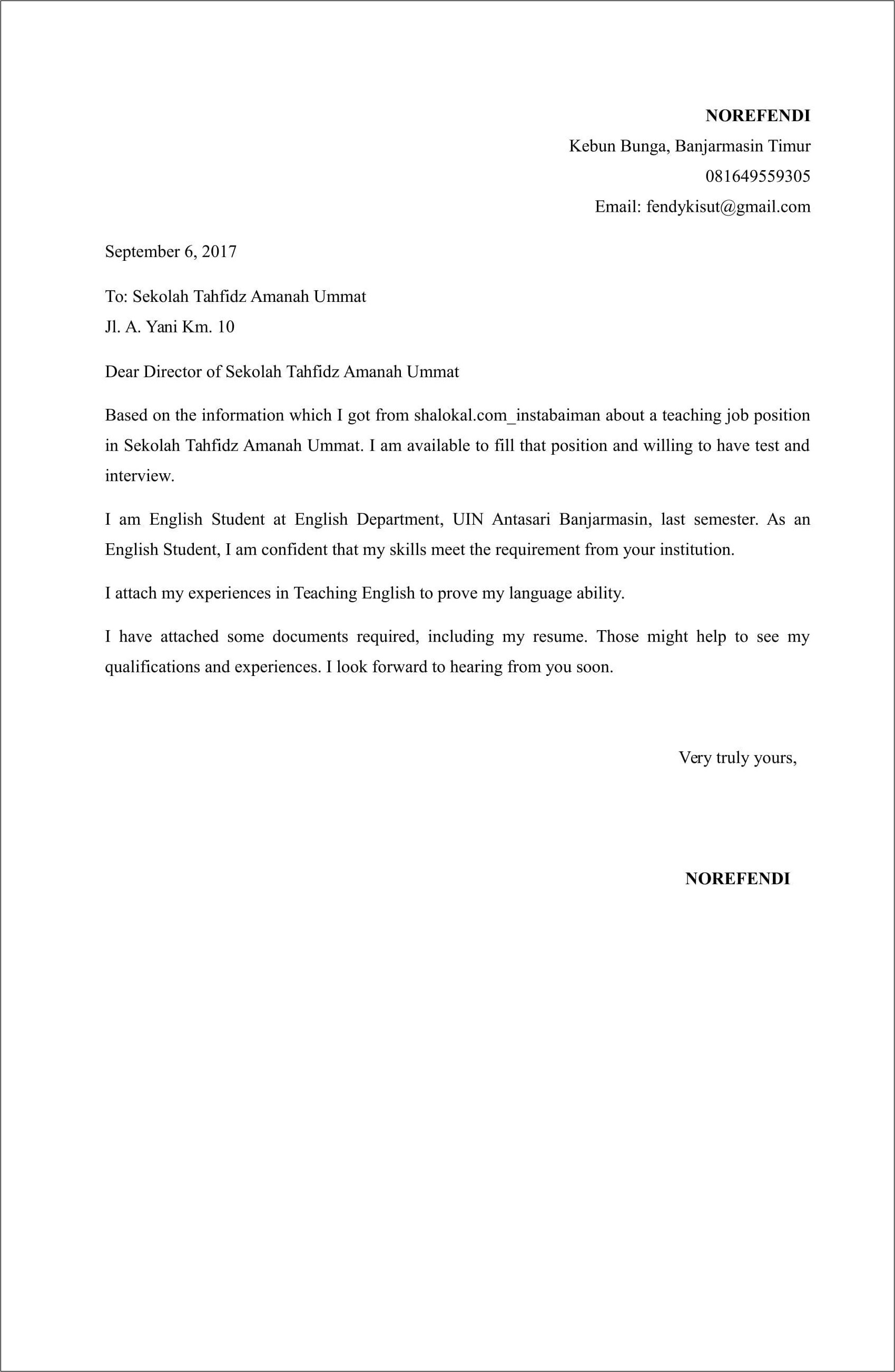 Detail Format Surat Bahasa Inggris Nomer 6