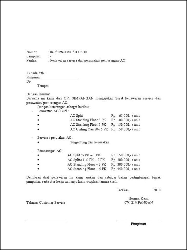 Detail Format Surat Penawaran Harga Nomer 51