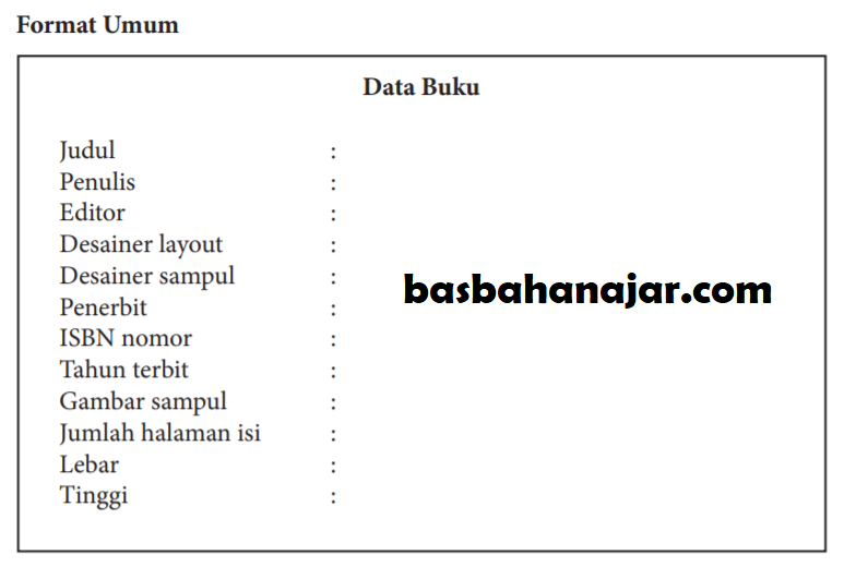 Detail Format Umum Data Buku Nomer 16