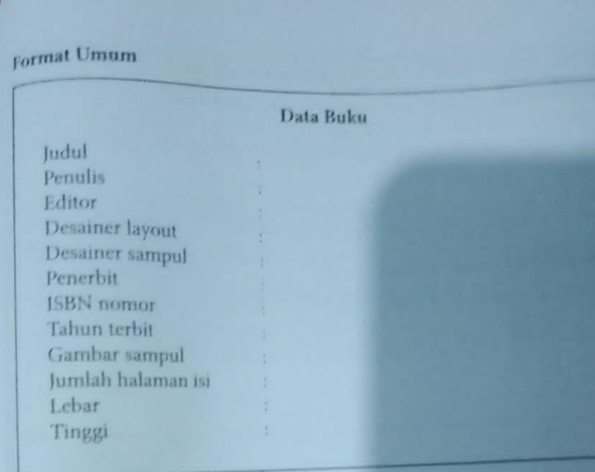 Detail Format Umum Data Buku Nomer 23