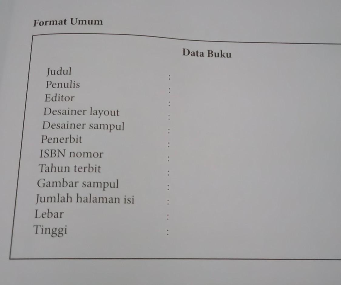 Detail Format Umum Data Buku Nomer 4