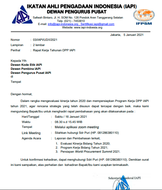 Detail Format Undangan Rapat Nomer 15