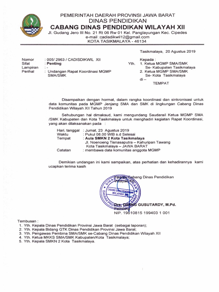 Detail Format Undangan Rapat Nomer 34