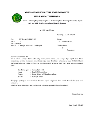 Detail Format Undangan Rapat Nomer 35
