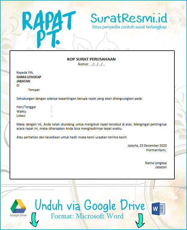 Detail Format Undangan Rapat Nomer 42