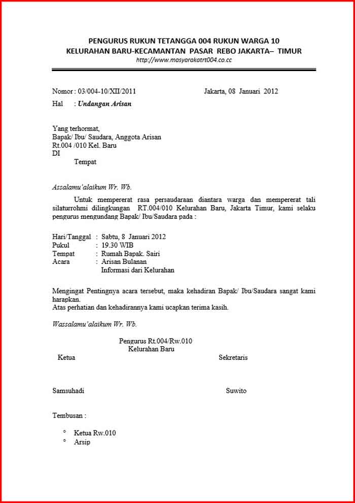 Detail Format Undangan Rapat Nomer 46