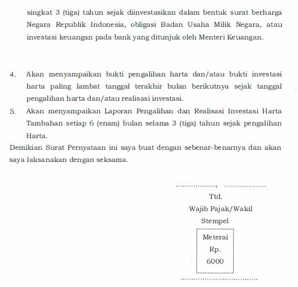 Detail Formulir Surat Pernyataan Harta Untuk Pengampunan Pajak Nomer 11