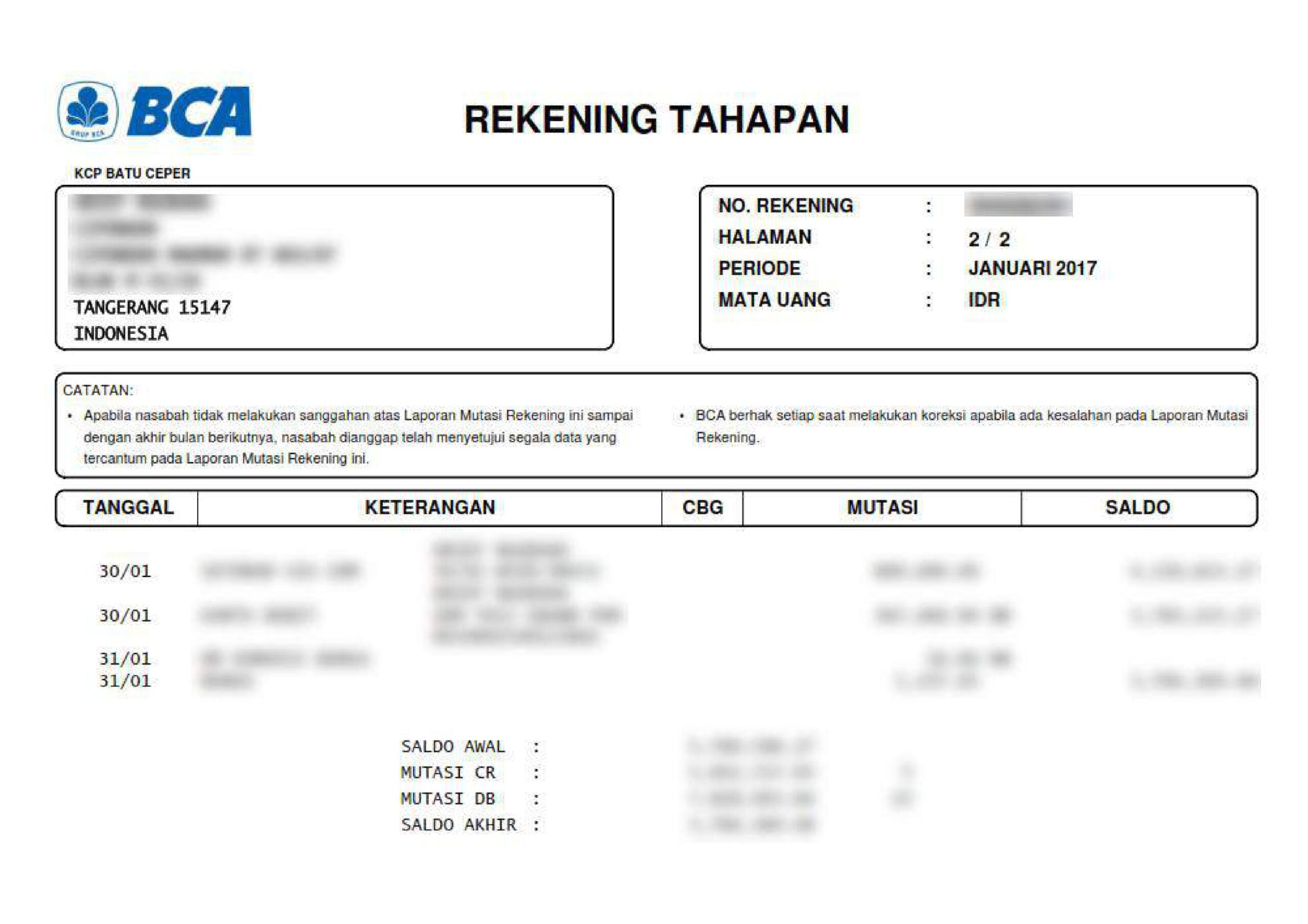 Detail Foto Buku Rekening Bca Nomer 21