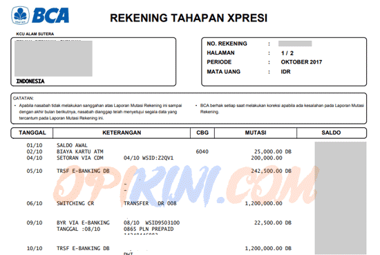 Detail Foto Buku Rekening Bca Nomer 46