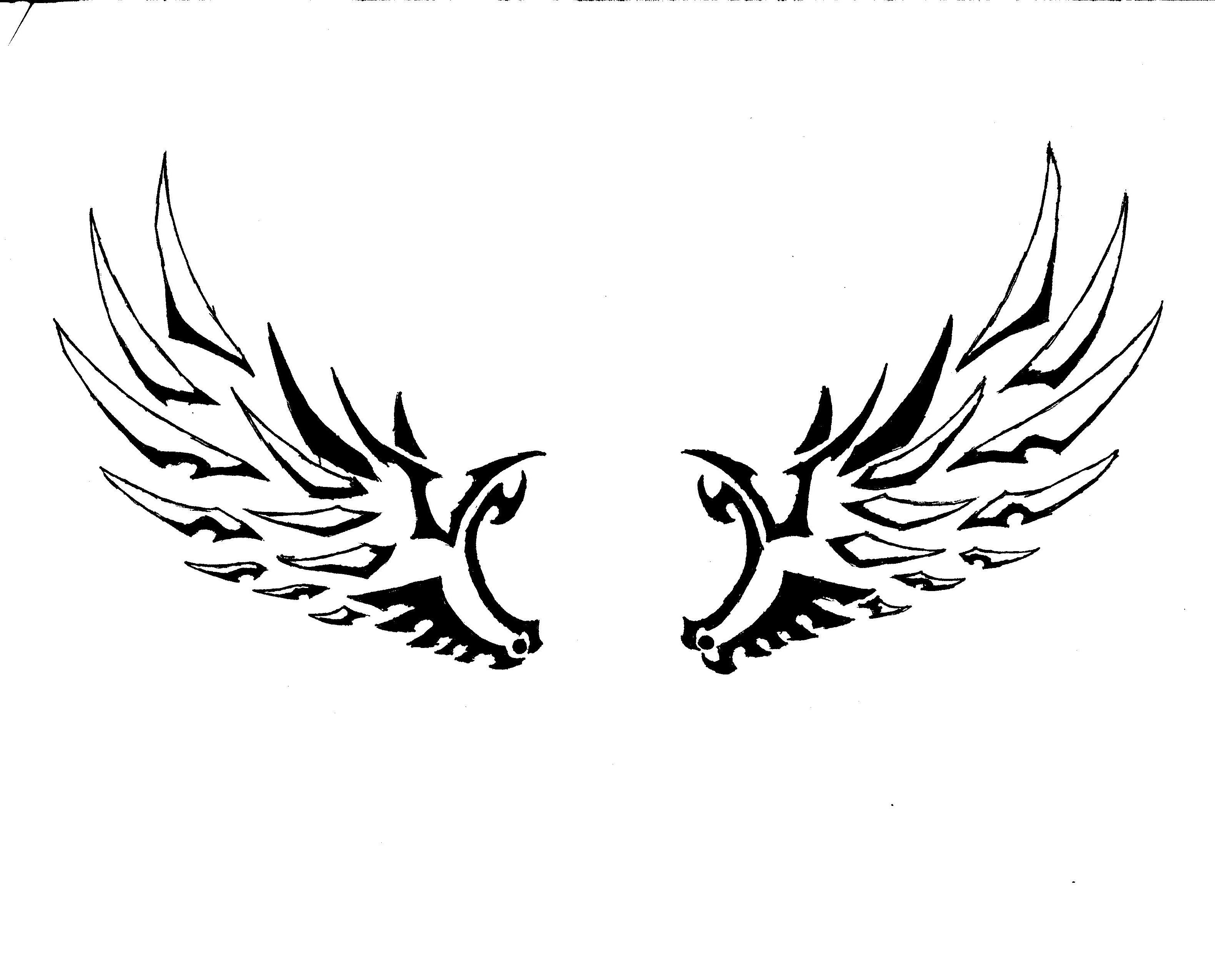 Detail Angel Wings Tattoo Tribal Nomer 11