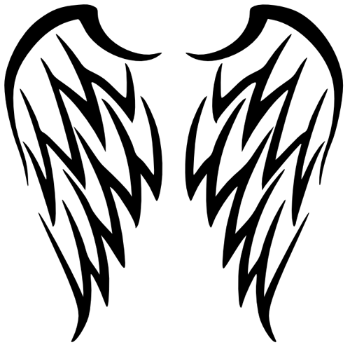 Detail Angel Wings Tattoo Tribal Nomer 2