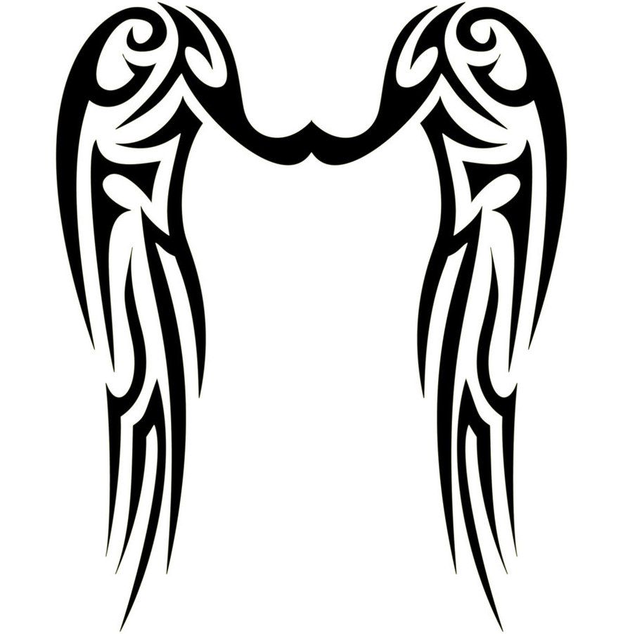 Detail Angel Wings Tattoo Tribal Nomer 5