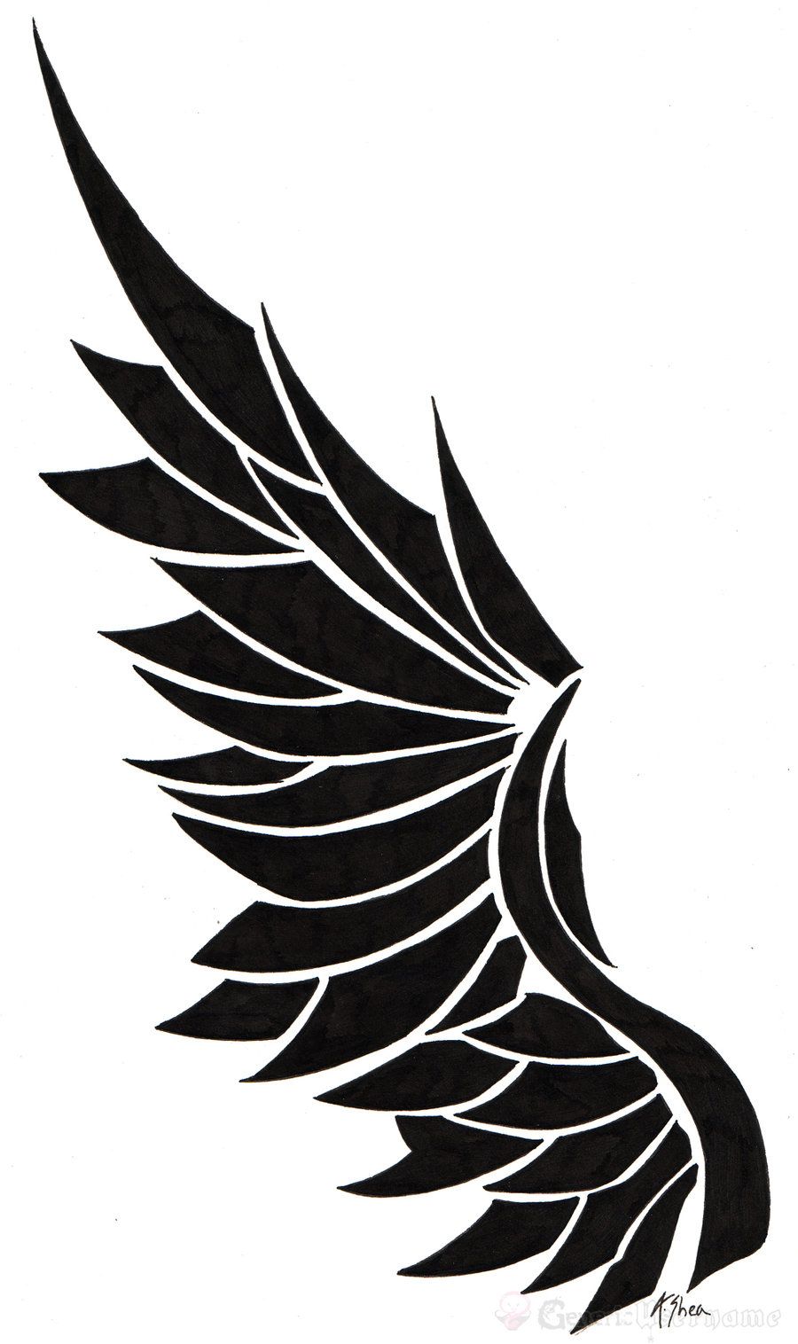 Detail Angel Wings Tattoo Tribal Nomer 6