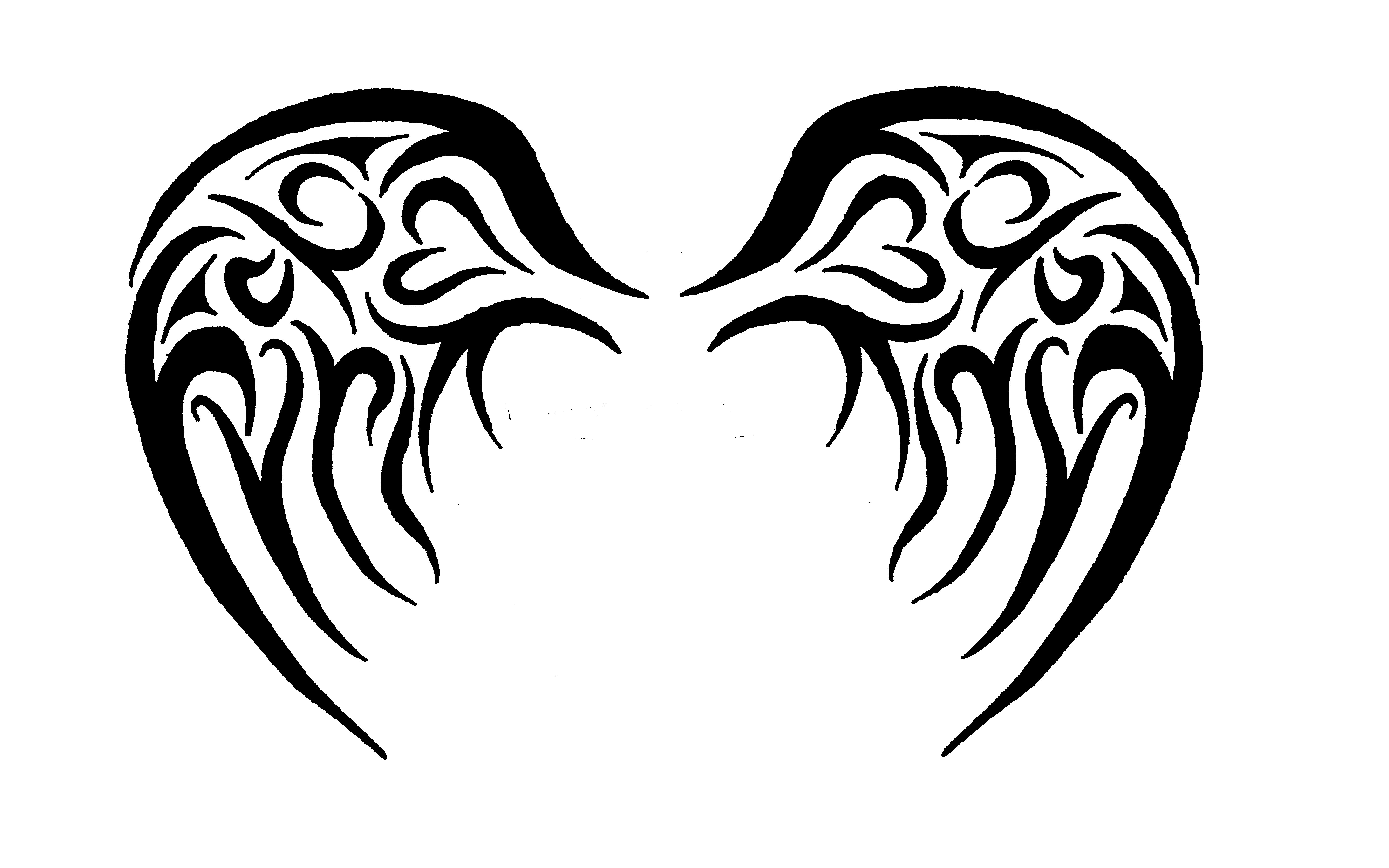 Detail Angel Wings Tattoo Tribal Nomer 7