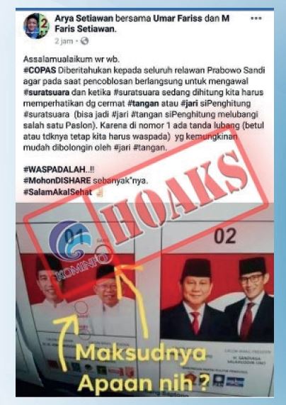 Detail Foto Surat Suara Pilpres 2019 Nomer 19