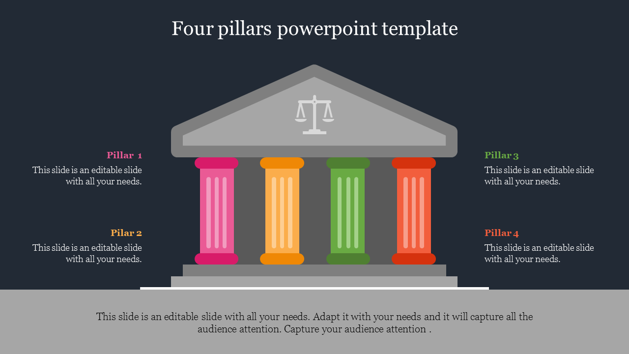 Detail Four Pillars Powerpoint Template Nomer 49