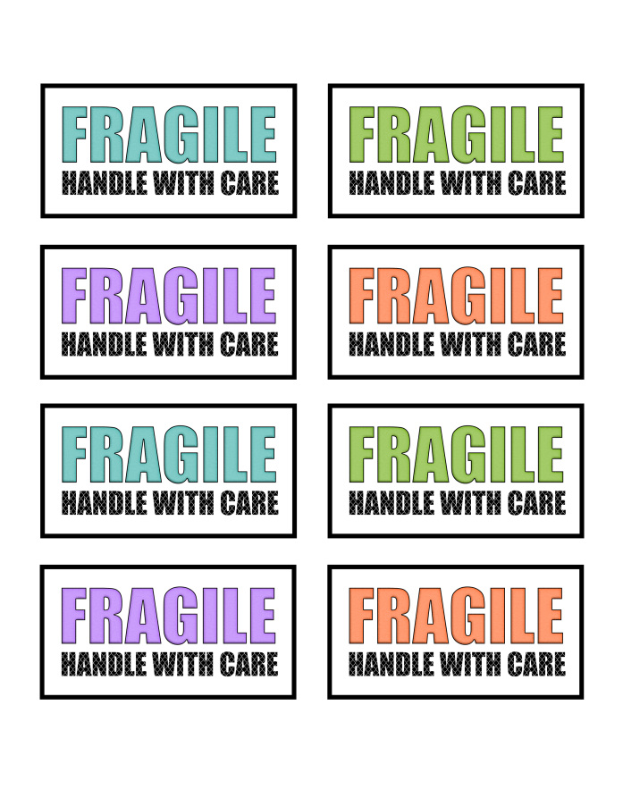 Detail Fragile Sticker Template Nomer 22