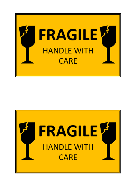 Detail Fragile Sticker Template Nomer 29