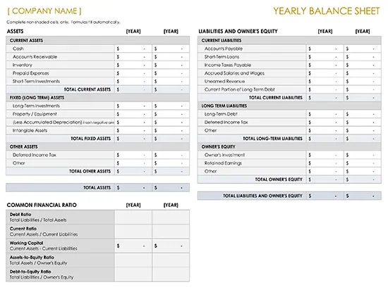 Detail Free Balance Sheet Template Nomer 34