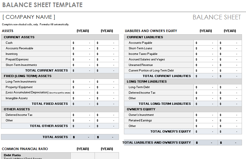 Detail Free Balance Sheet Template Nomer 46