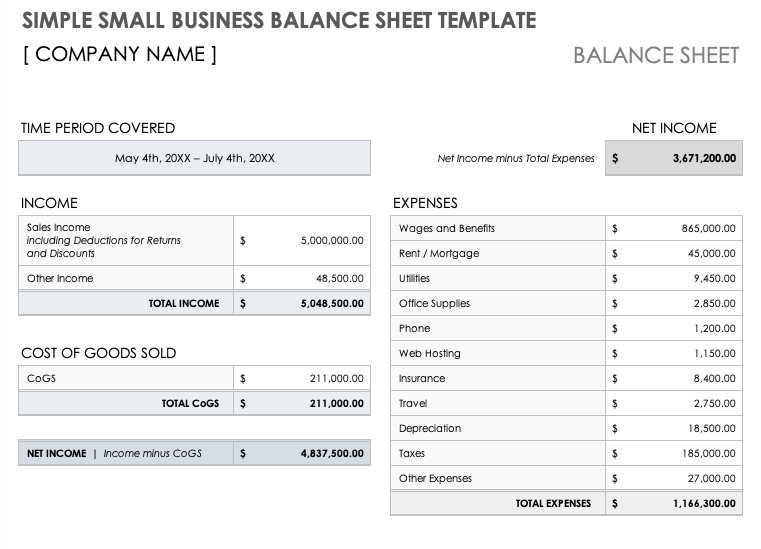 Detail Free Balance Sheet Template Nomer 54