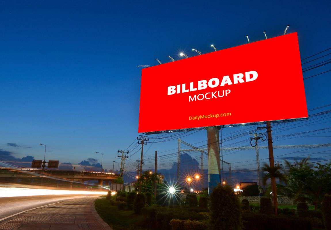 Detail Free Billboard Mockup Template Nomer 19