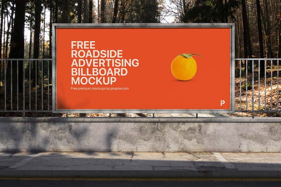 Detail Free Billboard Mockup Template Nomer 26