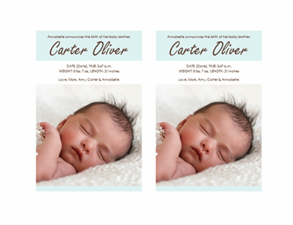 Detail Free Birth Announcement Template Nomer 12