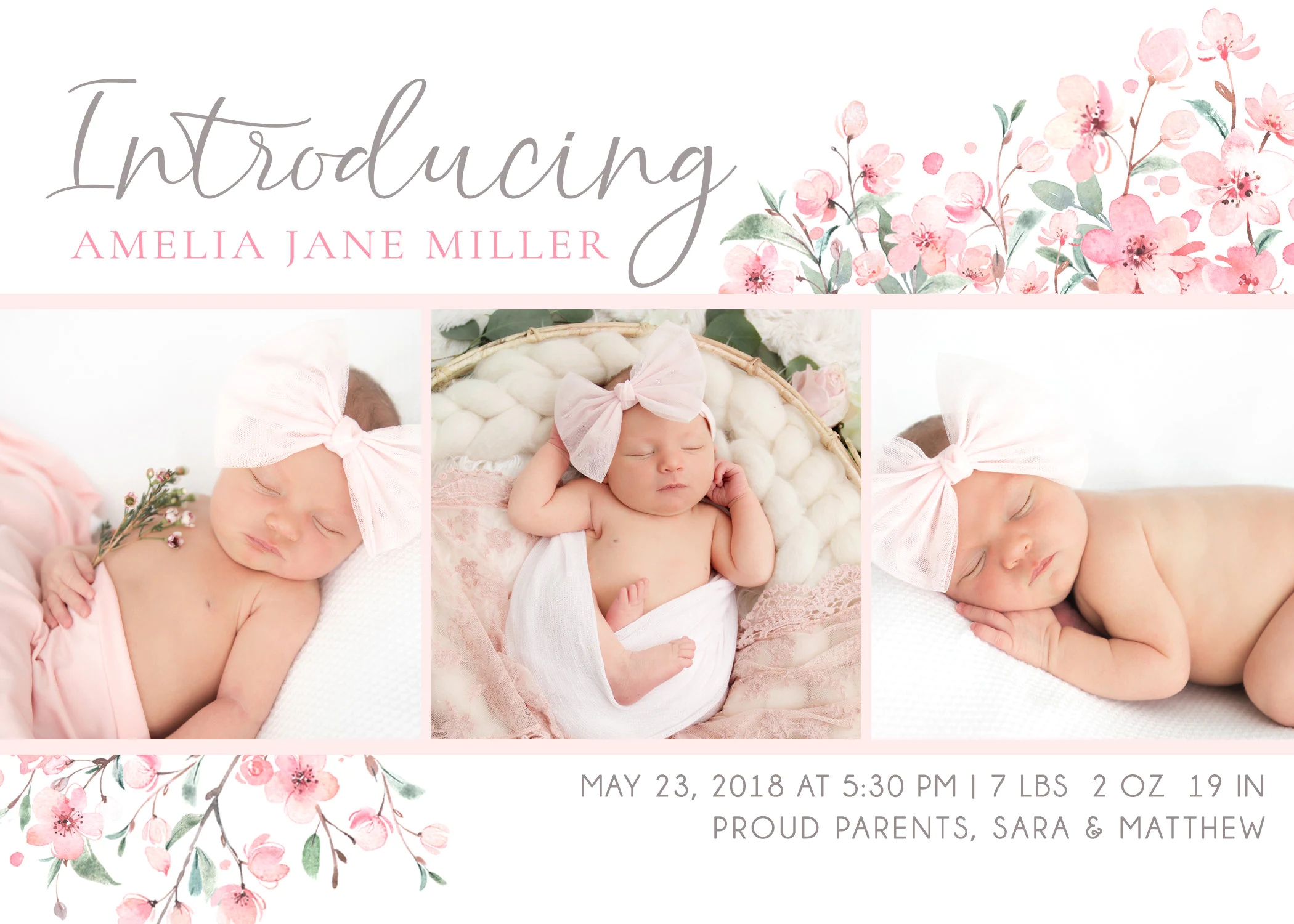 Detail Free Birth Announcement Template Nomer 18