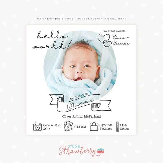 Detail Free Birth Announcement Template Nomer 45