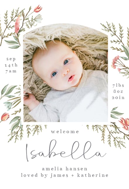 Detail Free Birth Announcement Template Nomer 49