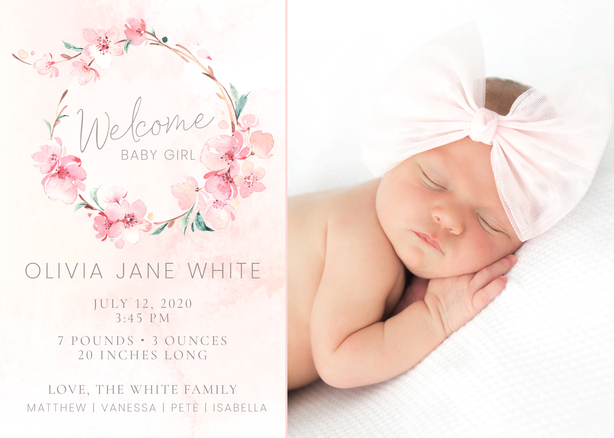 Detail Free Birth Announcement Template Nomer 7