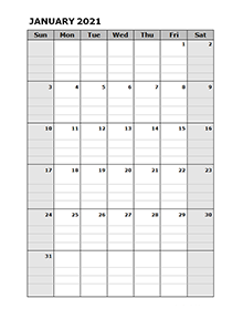 Detail Free Blank Calendar Template 2021 Nomer 12