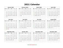 Detail Free Blank Calendar Template 2021 Nomer 15