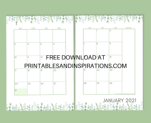 Detail Free Blank Calendar Template 2021 Nomer 24