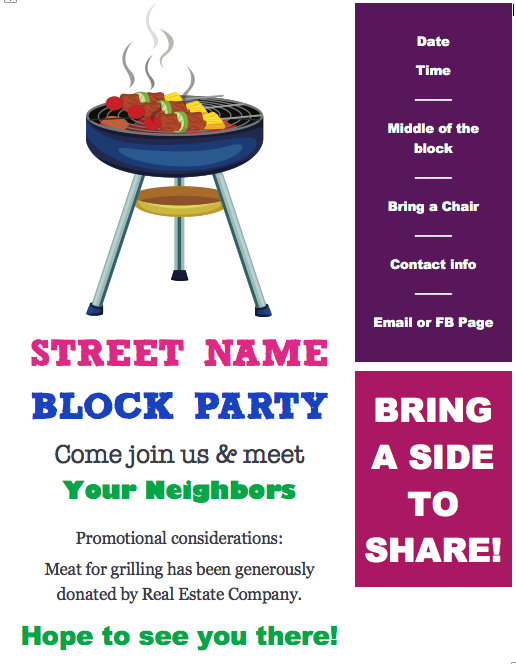 Detail Free Block Party Flyer Template Word Nomer 4